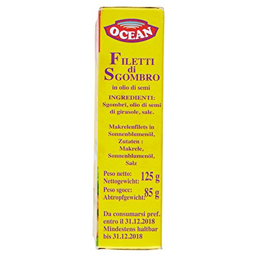 Ocean - Filetti di Sgombro, in Olio di Semi - 25 pezzi da 125 g [3125 g]