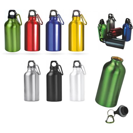 CG94 BORRACCIA IN ALLUMINIO CON MOSCHETTONE DA 400ML COLORE CASUALE