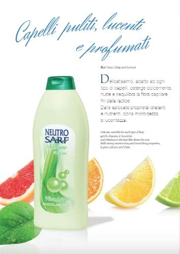 Neutro Sarf Shampoo Lavaggi Frequenti Delicato 1 Lt, Vitaminico Con A.H.A della Frutta, Uso Quotidiano