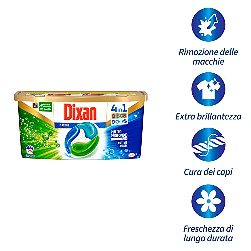 Dixan Detersivo Lavatrice Predosato, 25 Capsule, 625g