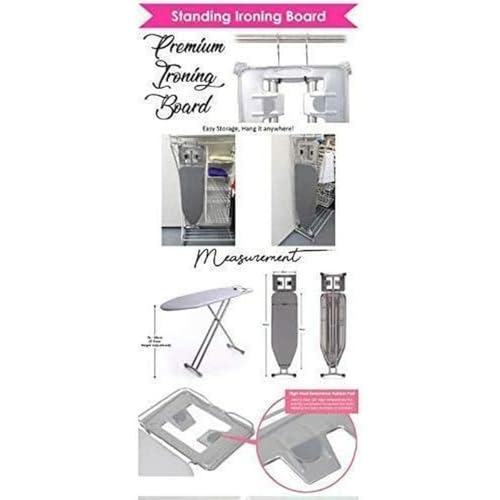 Vileda 142473 Rapid Copriasse da Stiro Universale, in Cotone e Alluminio, Termoriflettente, con Fermacorda, Grigio, Lunghezza 100-130 cm, Larghezza 30-45 cm