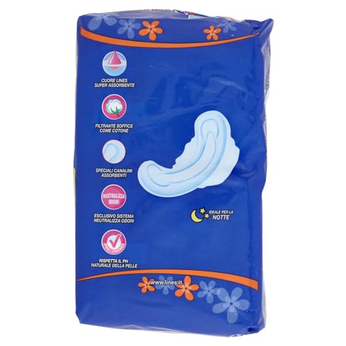 ACE Lines Idea Assorbenti Notte Ripiegati in Bustina con Ali, 14 Pezzi