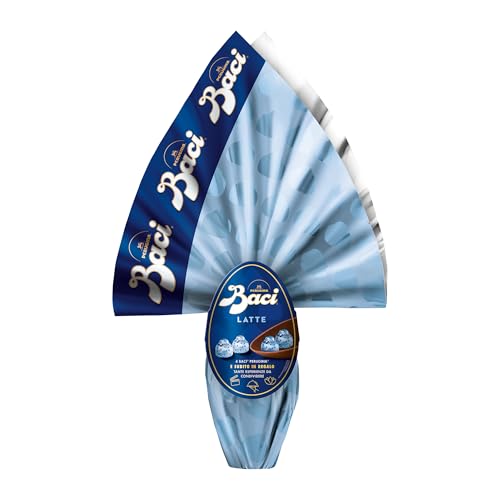 BACI PERUGINA Uovo di Pasqua 2025 Cioccolato al Latte con Sorpresa e 4 Cioccolatini 265g