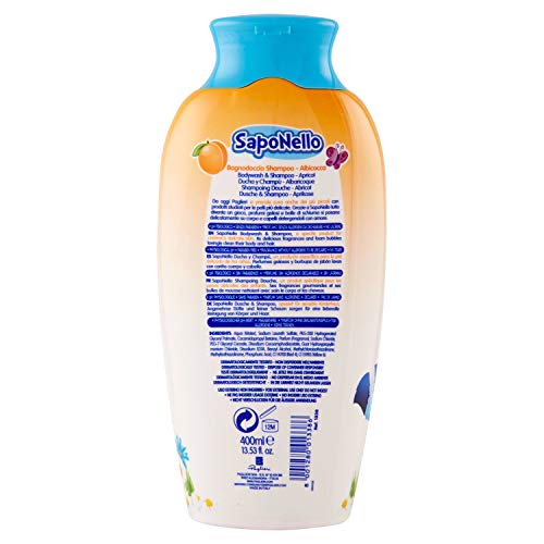 SapoNello - Bagnodoccia Shampoo, Formula No Lacrime, Pelle Idratata - 400 ml
