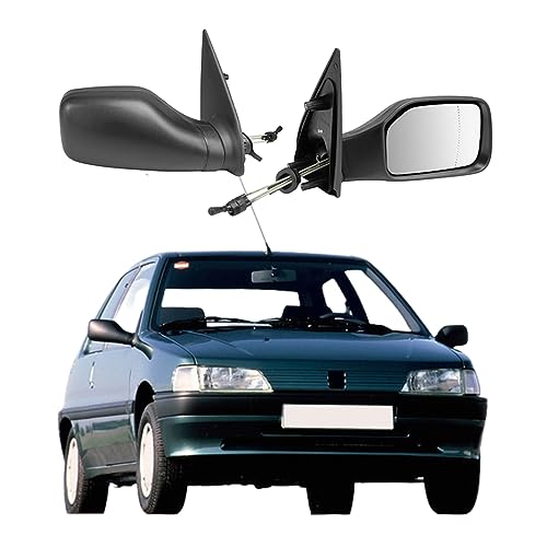CG94 Specchietto Retrovisore Meccanico Ripiegabile per auto PEU_GEOT 106 - Calotta Nera
