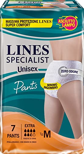 Lines Specialist Pants Unisex Extra, Pannoloni per Incontinenza, Taglia M, Confezione da 7 Pezzi
