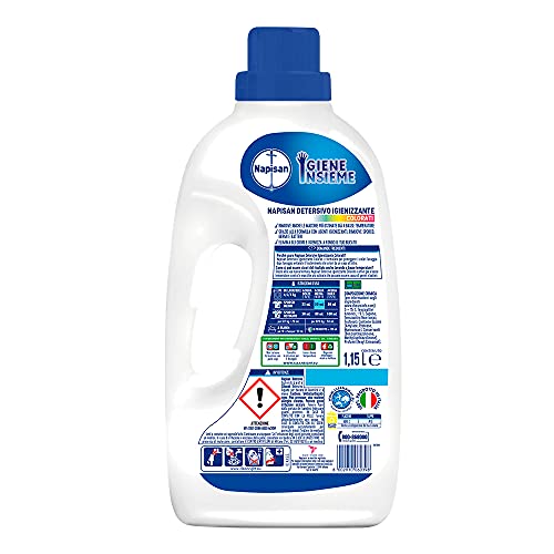 Napisan Detersivo Lavatrice Liquido Igienizzante Capi Colorati, 1 Confezione da 1.15 l da 23 Lavaggi di Detersivo Lavatrice Liquido