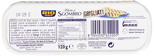 Rio Mare Filetti di Sgombro Grigliati al Naturale, Ricchi di Omega 3, 7 Lattine da 120 g