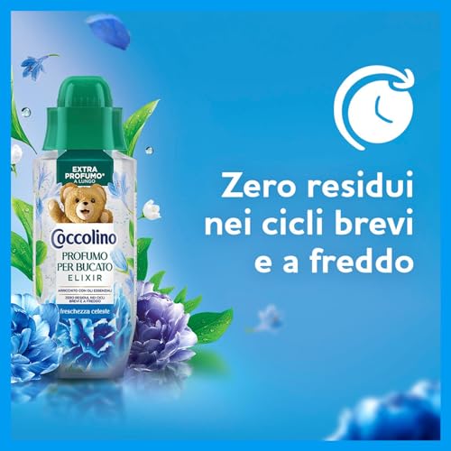 Coccolino Profumo per Bucato Freschezza Celeste, Extra Profumo* a lungo. Efficace Anche a Freddo e nei Cicli Brevi, con note di fragranza Patchouli, Lavanda, Eucalipto, 342ml