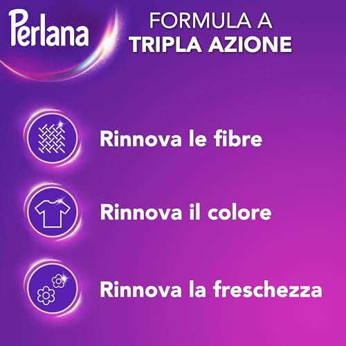 Perlana Detersivo Colorati (28 lavaggi), Detersivo lavatrice liquido per tutti i capi colorati, Detersivo colorati per pulizia delicata e colori e fibre rinnovati