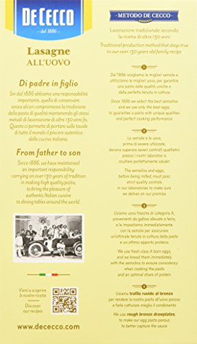 De Cecco Lasagna Timballo Uovo - 6 pezzi da 500 g [3 kg]