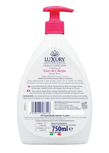 Luxury Sapone Mani Fiori di Ciliegio Liquido 12 pezzi x 750 ml