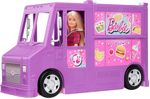 Barbie GMW07 Food Truck Vehicle Playset with 30+ Accessories, Girls Toy from 3 Years