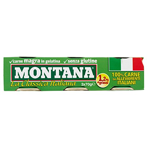 Montana Carne Magra in Gelatina - Confezione da 3 x 70 gr - Totale: 210 gr