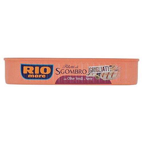 Rio Mare Filetti di Sgombro Grigliati con Olive Verdi e Nere, Ricchi di Omega 3, 1 Lattina da 120g