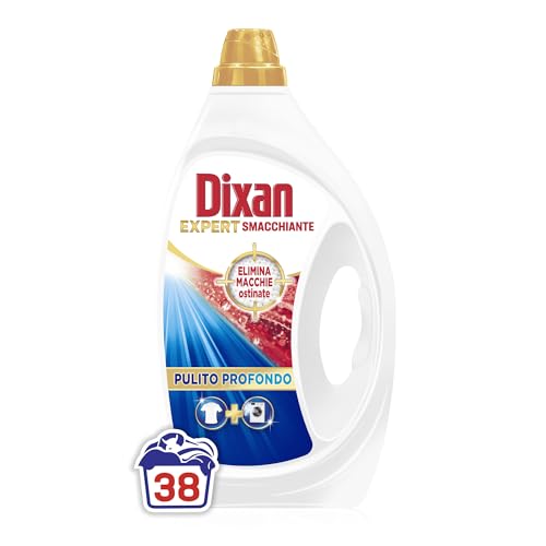 Dixan Liquido Expert Smacchiante Detersivo Lavatrice (38 Lavaggi), Detersivo liquido lavatrice per una pulizia profonda del bucato e freschezza igienica per la lavatrice, Rimuove le macchie da 20°C.