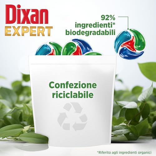 Dixan DISCS 4in1 Expert Smacchiante Detersivo Lavatrice (29 Lavaggi), Capsule lavatrice per una pulizia profonda del bucato e freschezza igienica per la lavatrice, Rimuove le macchie da 20°C.