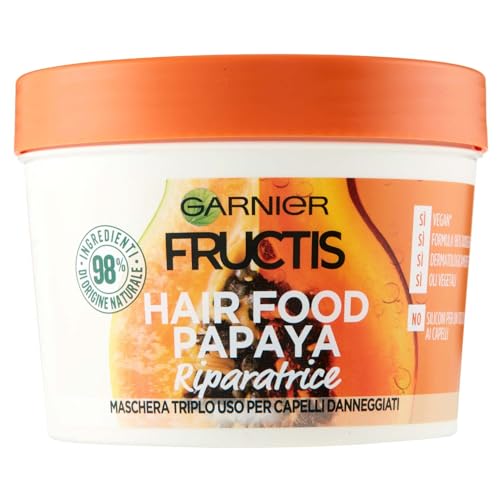 Garnier Fructis Maschera Hair Food Riparatrice per Capelli 3in1 Papaya