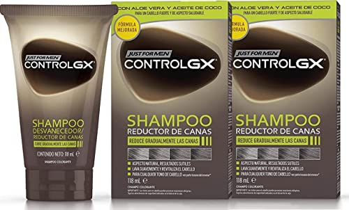 Just For Men Control GX Grey Reducing Shampoo per capelli grigi e nuova formula migliorata tutte le da ml tonalità