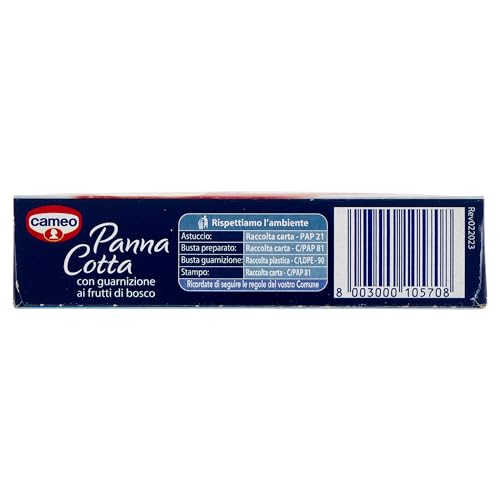 Cameo Preparato per Panna Cotta con Caramellato, Dessert Facile da Preparare, Contiene lo Stampo per la Cottura 1 Busta di Preparato e 1 Busta di Caramellato, Astuccio da 6 Porzioni, 97 g