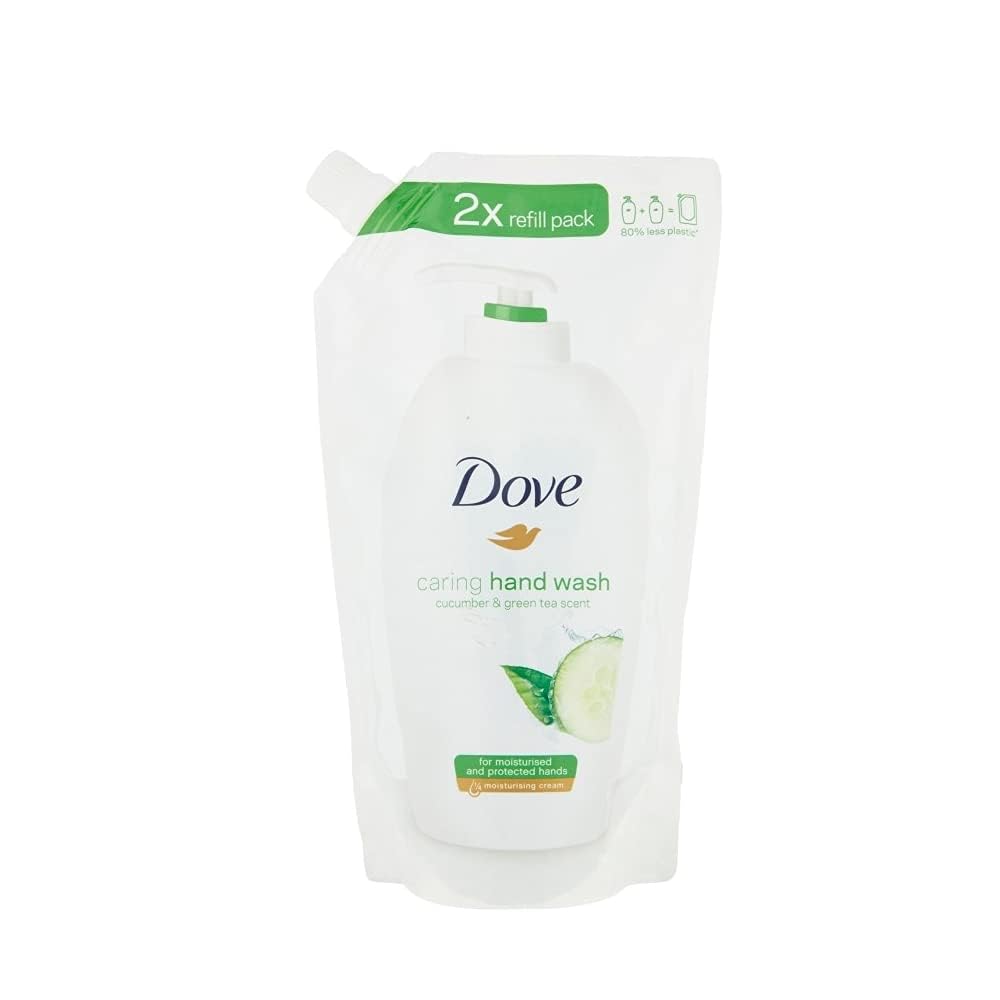 Dove Pflegende Lozione per lavaggio a mano Gurke e Grüner Tee con 1/4 di freno per idratazione, confezione da 500 ml (1 confezione da 500 ml)