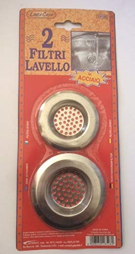 Cantini Filtro Griglia Lavello Cucina in acciaio Colino in Acciaio Inox inossidabile per Doccia, Vasca da Bagno o Lavelli da Cucina due Misure (Confezione da 2 Pezzi)