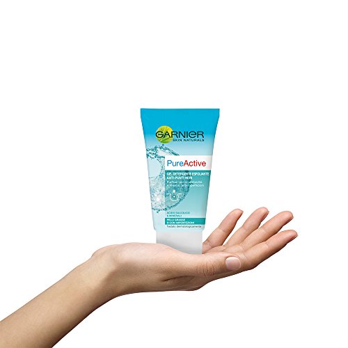 Garnier Pure Active Gel Detergente Esfoliante Anti-Punti Neri per Pelli Grasse o con Imperfezioni, 150 ml