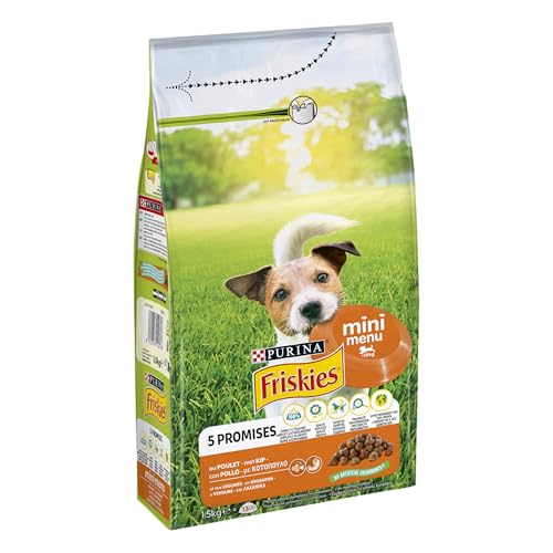 PURINA FRISKIES Mini Menu Vitafit Crocchette per Cani Adulti con Pollo e Verdure Sacco da 1.5kg