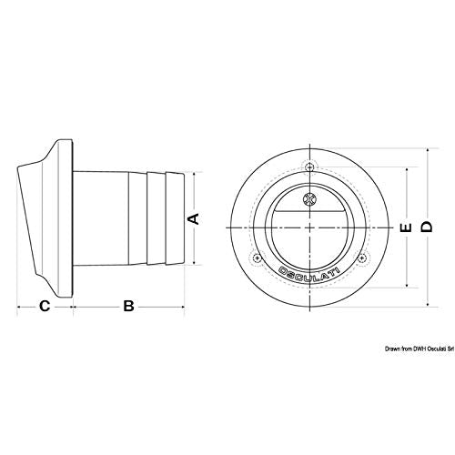 OSCULATI Uscita scappamento per Tubi 40 mm