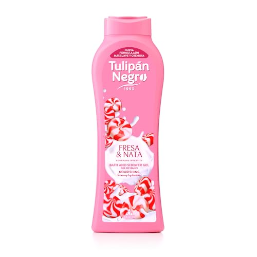 Black Tulip Shower Gel di fragole e panna, rosa, dolci, 720 millilitri