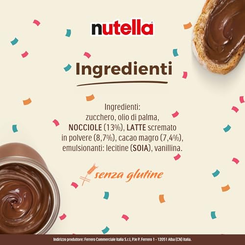 Nutella - Crema Spalmabile alle Nocciole e Cacao, Senza Glutine, Conservanti e Grassi Idrogenati, Formato Scorta per Eventi e Bomboniere, Ideale a Colazione, 64 Vasetti da 25 gr