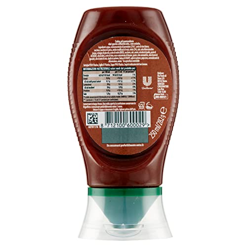 Calvé Salsa Barbeque al Miele, Formato 250 ml, Salsa Bbq al Miele, Ideale per Carni Bianche e dal Sapore più Intenso, Combina la Nota Affumicata con la Dolcezza del Miele, Bottiglia 100% Riciclata