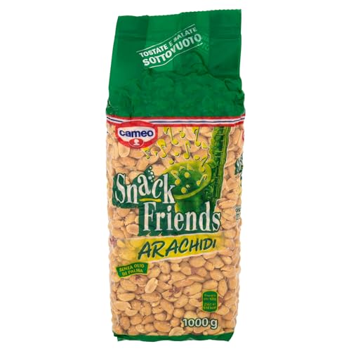 Cameo Snack Friends Arachidi Tostate e Salate, Arachidi Tostate e Salate Confezionate in Busta Sottovuoto per Mantenerne la Croccantezza, Senza Olio di Palma, Vegano, 1 Kg Complessivo