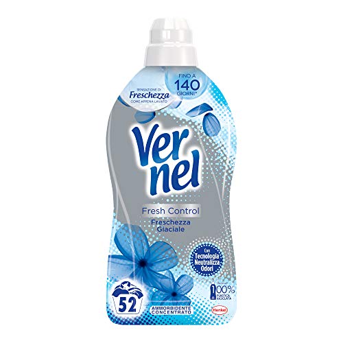 Vernel Fresh Control Ammorbidente Lavatrice profumato Neutralizza Odori, Freschezza Glaciale, 8 x 52 Lavaggi, totale 416 lavaggi