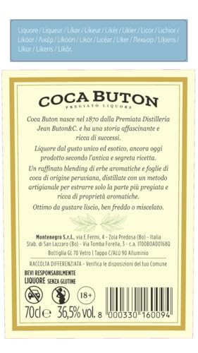 Coca Buton 70cl – Liquore a base di foglie di coca ed erbe aromatiche. 36,5% vol.