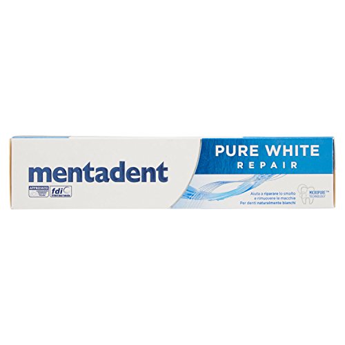 Mentadent - Maximum Protection, Dentifricio Pure White con 10 azioni - 75 ml - [pacco da 12]