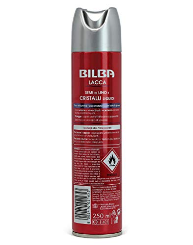 Bilba Lacca Extraforte con Semi di Lino e Cristalli Liquidi, Formula Professionale a Tenuta Extra Forte, Dona Volume e Luminosità, Protegge i Capelli dall'Umidità, 250 ml