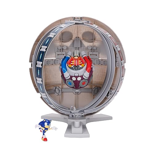 Sonic The Hedgehog Death Egg Playset, Personaggio Articolato 6 cm, Grande Stazione Spaziale, Alta 30 cm, Diventa un Playset da Battaglia, Bambini e Collezionisti