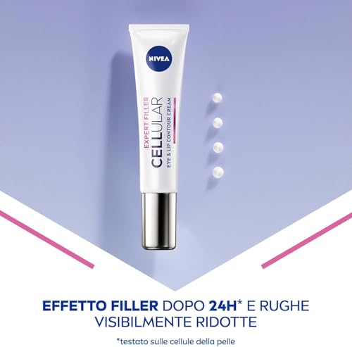 NIVEA CELLULAR EXPERT FILLER Crema Giorno Anti-Età Intensiva SPF 15 50ml, Crema viso antirughe rassodante, Crema viso Acido Ialuronico e Acido Folico Puro, Crema idratante viso anti-age