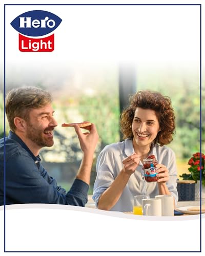 Hero Light Confettura light, 8 vasetti da 280 gr, marmellata e confettura extra, frutta di alta qualità, senza conservanti e senza coloranti, pochissime calorie per porzione