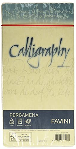 Favini A572203 Calligraphy Pergamena Liscio, 25 Pezzi