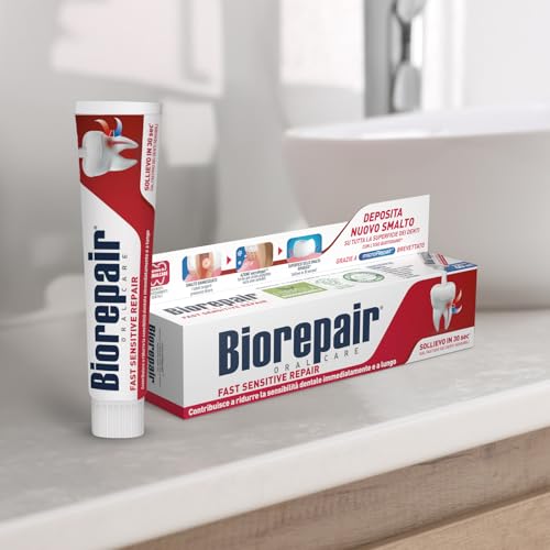 Biorepair, Dentifricio Fast Sensitive Repair, Confezioni Riduce la Sensibilità Dentale e Dà Sollievo dal Dolore dei Denti Sensibili