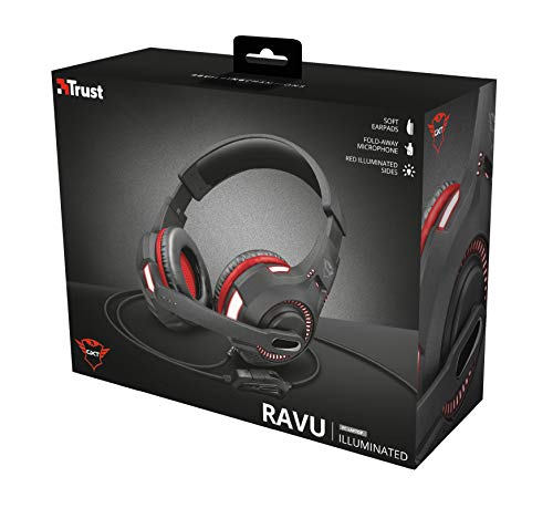 Trust GXT 407 Ravu Cuffie gaming illuminate per PC e Laptop - Nero