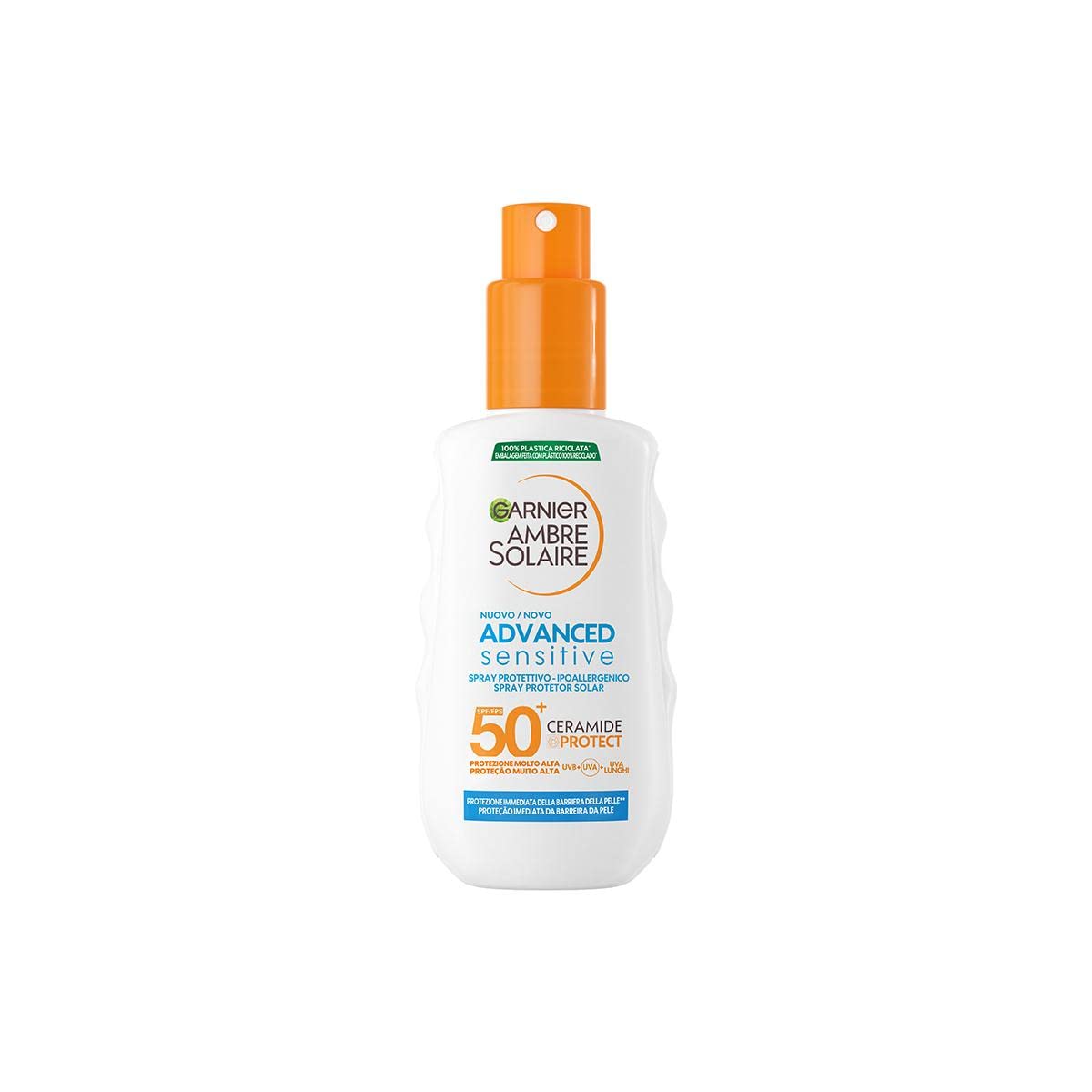 Garnier Ambre Solaire Advanced Sensitive Adulti Ceramide Protect Spray Protettivo SPF50+, 150 ml