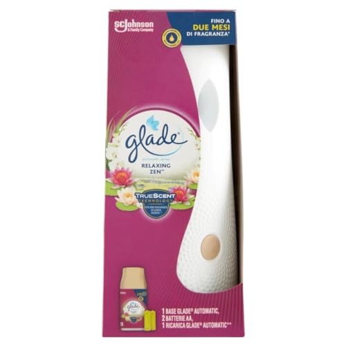 Glade Automatic Spray, Profumatore per Ambienti Base con Ricarica, Fragranza Relaxing Zen, Confezione da 1 Diffusore e 1 Ricarica 269 ml