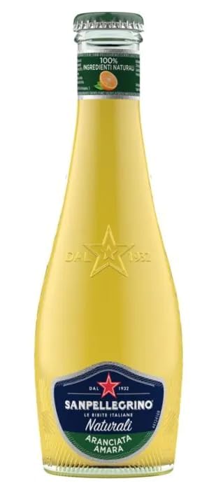 12x San Pellegrino Aranciata Amara Naturali Bevanda Analcolica Rinfrescante con succo di Arancia italiano, Bottiglia di vetro 20cl