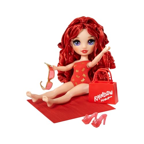 Rainbow High Fashion Doll con Slime & Animale - Ruby (Rosso) - Bambola Scintillante da 28 cm con Slime Scintillante, Animale Magico e Accessori Moda - età 4-12 Anni