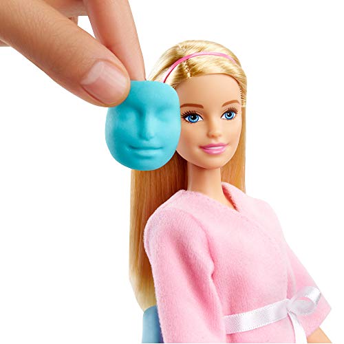 Barbie Wellness Face Masks Play Set with Doll, Puppy, Shapes and Clay