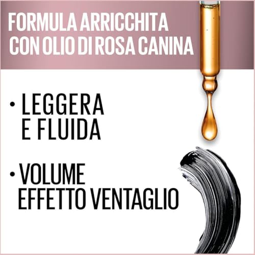 Maybelline New York Mascara Ciglia Sensazionali, Volumizzante, Effetto Ventaglio sulle Ciglia, Resistente all'Acqua, Nero