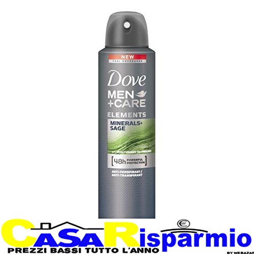 3 Dove Men + Care Minerals & Sage Deo Spray deodorante anti transiprant 150 ML 48H